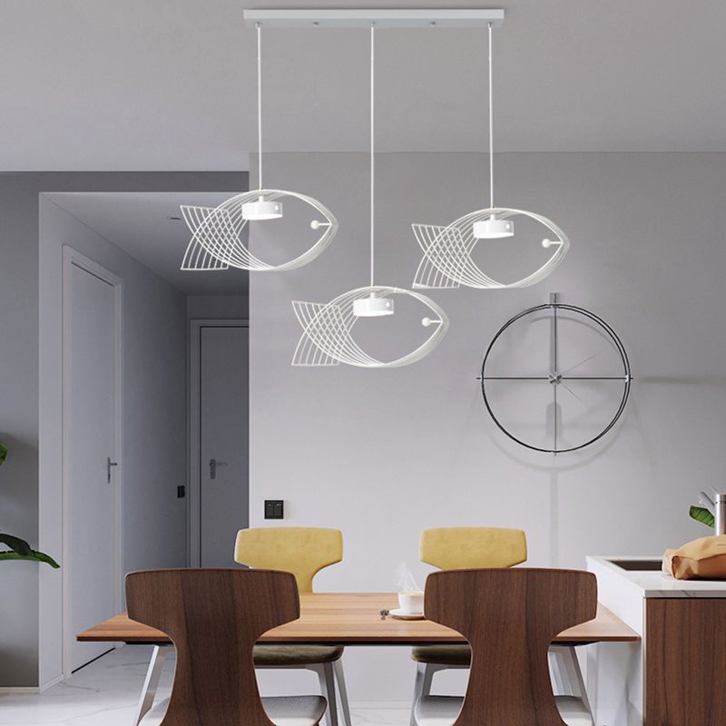 Luz colgante de pescado artístico Minimalista Metal Comedor LED LECHE