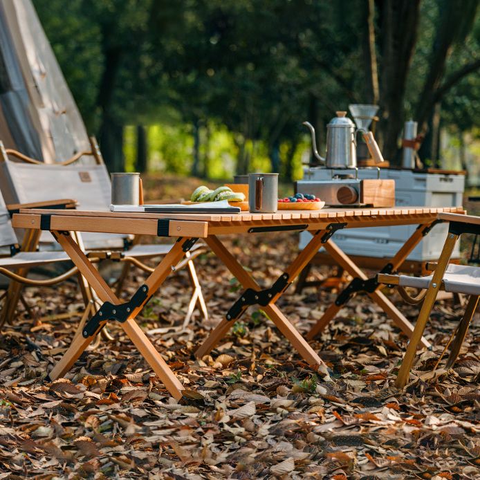 Solid Wood Removable Camping Table Modern Rectangle Camping Table