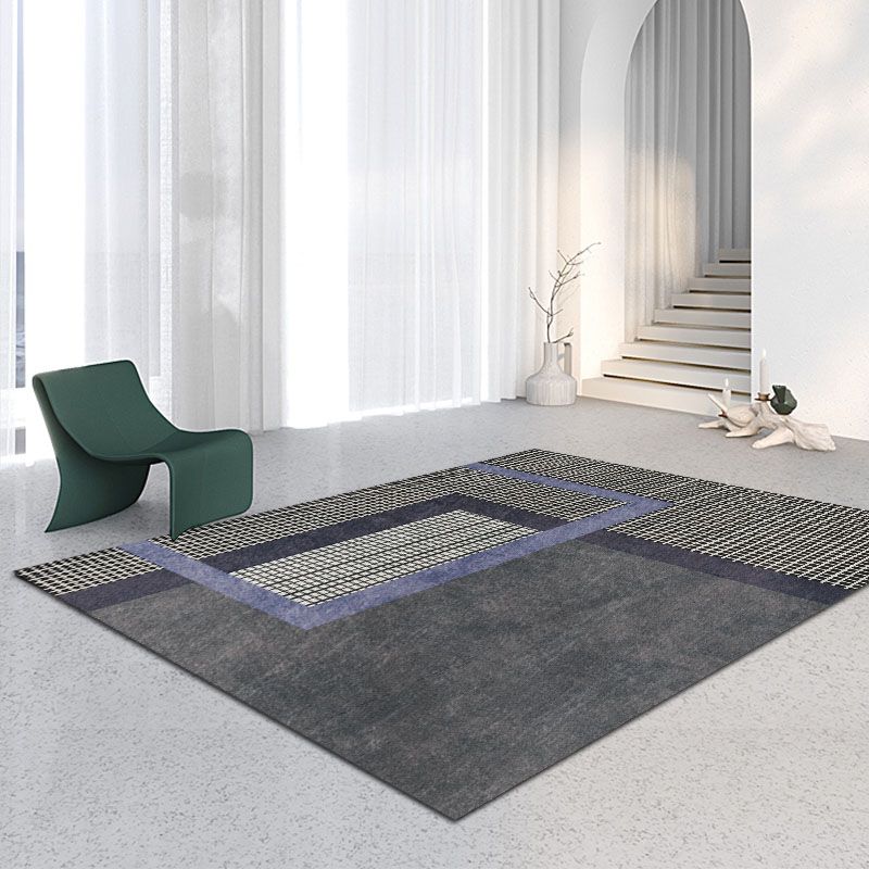 Modern Rectangle Print Rug Polyester Area Carpet Stain Resistant Indoor Rug for Living Room