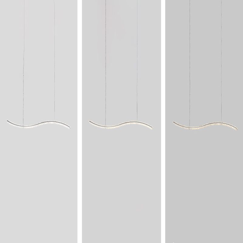 K9 Crystal Wavy Pendant Lighting Simplicity LED Island Ceiling Light for Dining Room