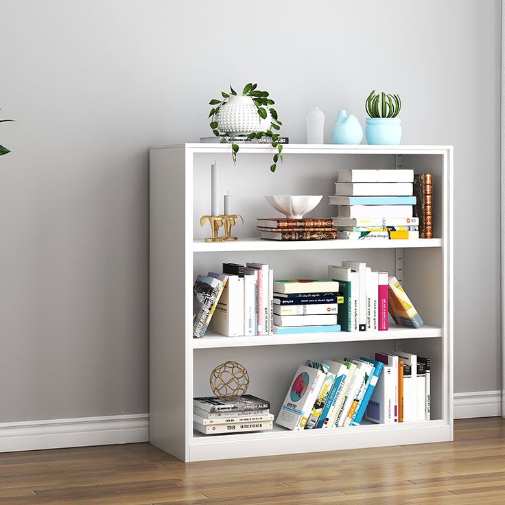 Metal Closed Back Bookshelf Modern Standard Storage Bookcase