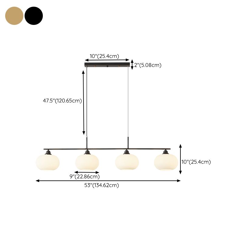 Modern Golden/Black Ceiling Light Metal/Glass Kitchen Island Lighting for Home