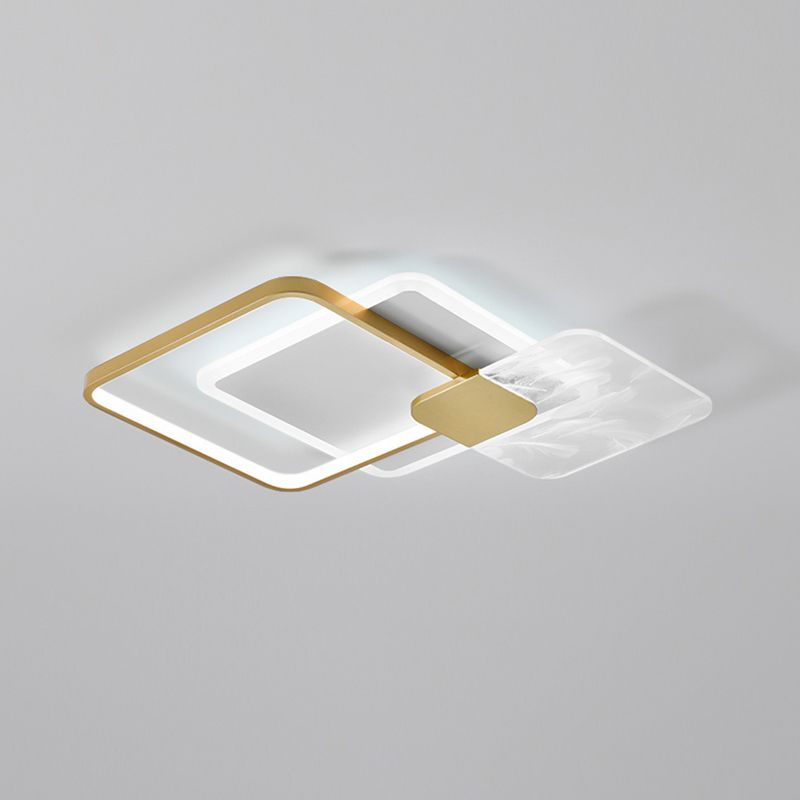 Gouden geometrie LED-plafondlamp Veerpatroon Eigentijds inbouwlicht