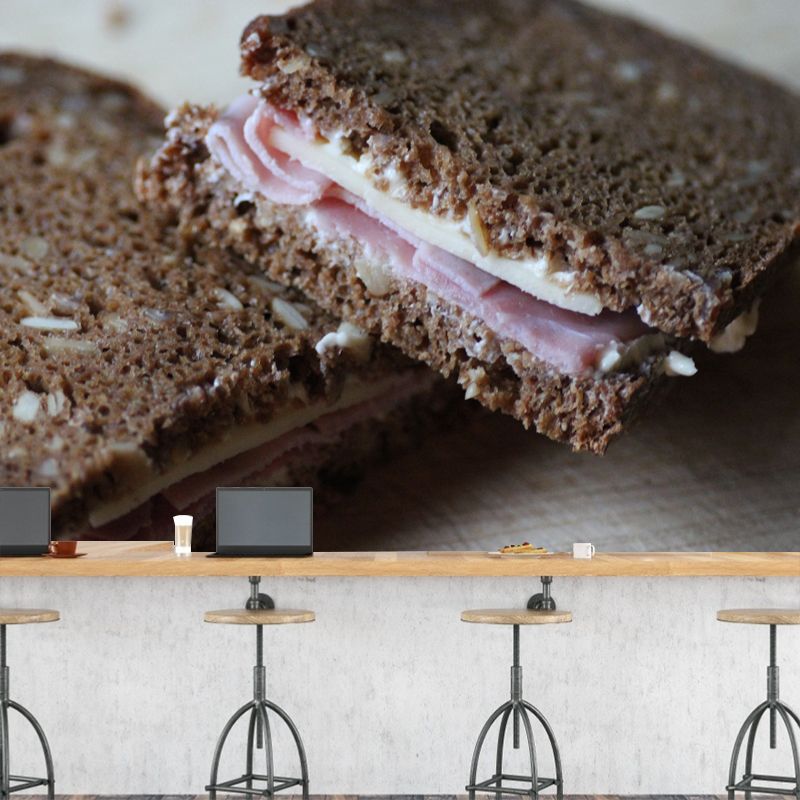 Sweet Cake Dessert Wall Mural Mildew Resistant Wallpaper for Commerce Shop