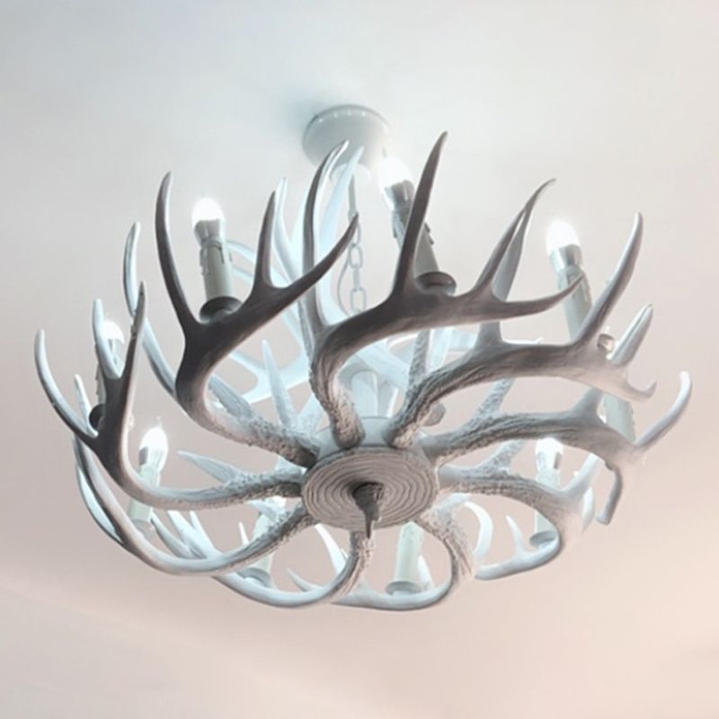 Resin Candle Shape Hanging Ceiling Light American Style Multi Lights Hanging Light