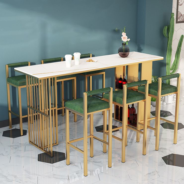 Rectangular Table and Stool Set 1/7 Pieces Modern Pub Dining Set