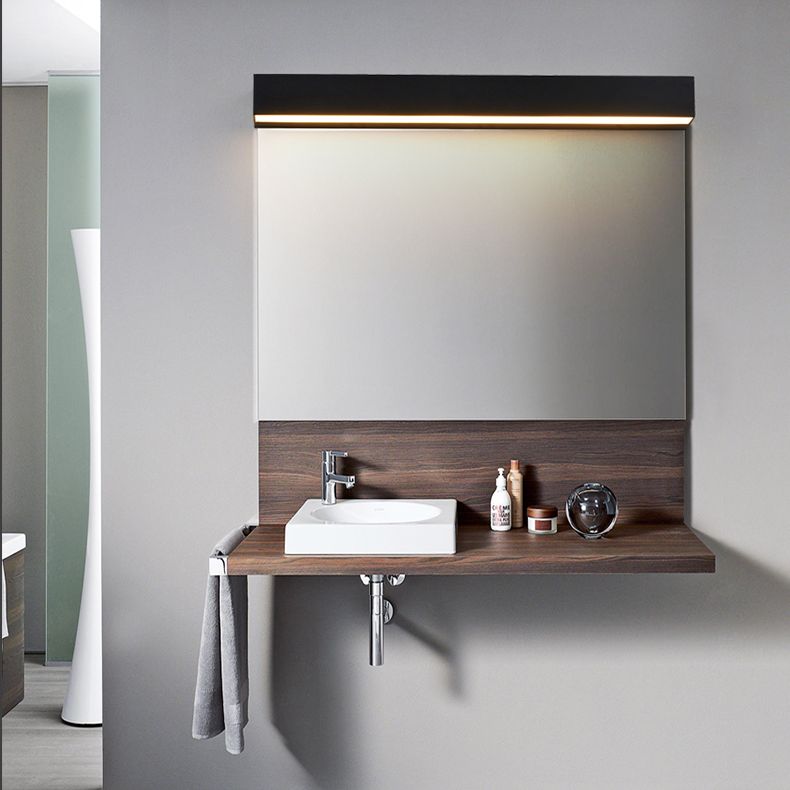 Modern Minimalist Style Rectangle Flush Mount Wall Sconce Aluminum 1 Light Wall Mount Light Fixture for Bedroom