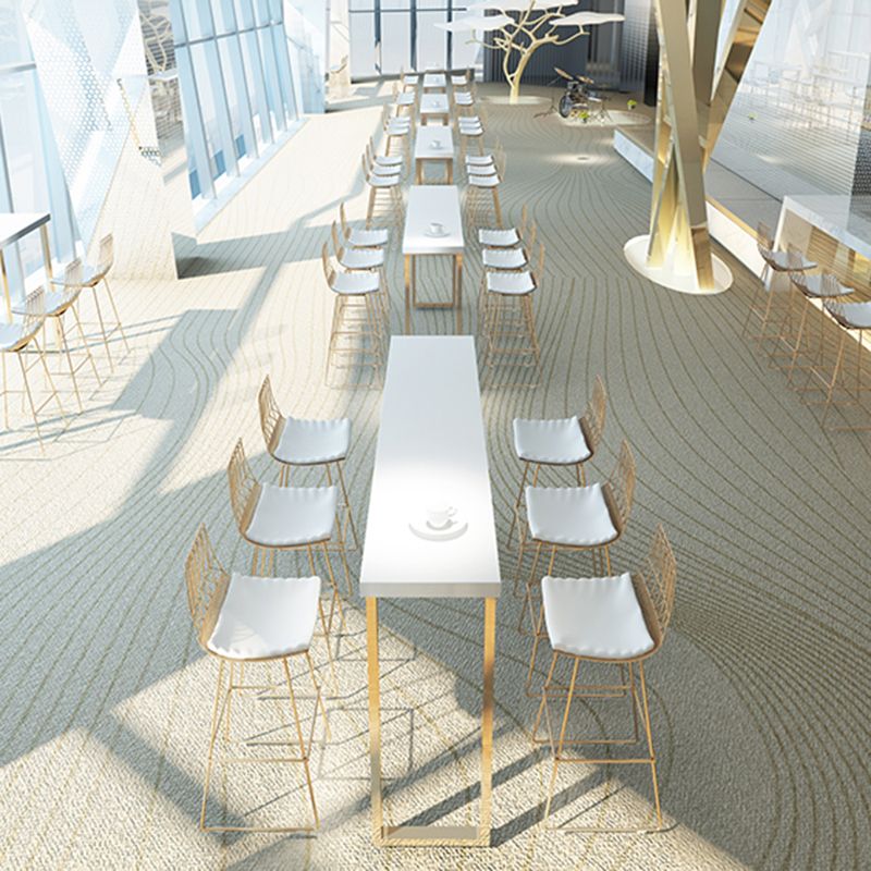 Modern Solid Wood Bar Table Rectangle Dining Table for Living Room