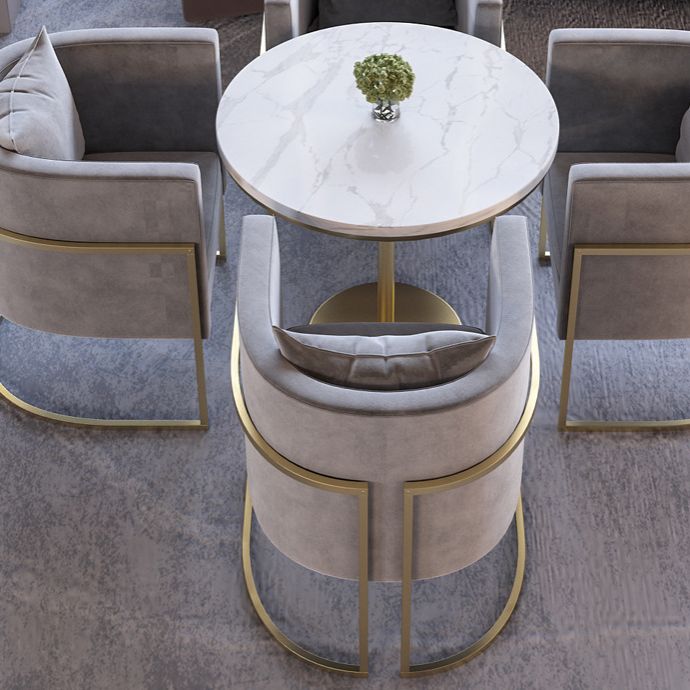 Nordic Sintered Stone Dining Room Set with Metal Base Dining Furniture for Household