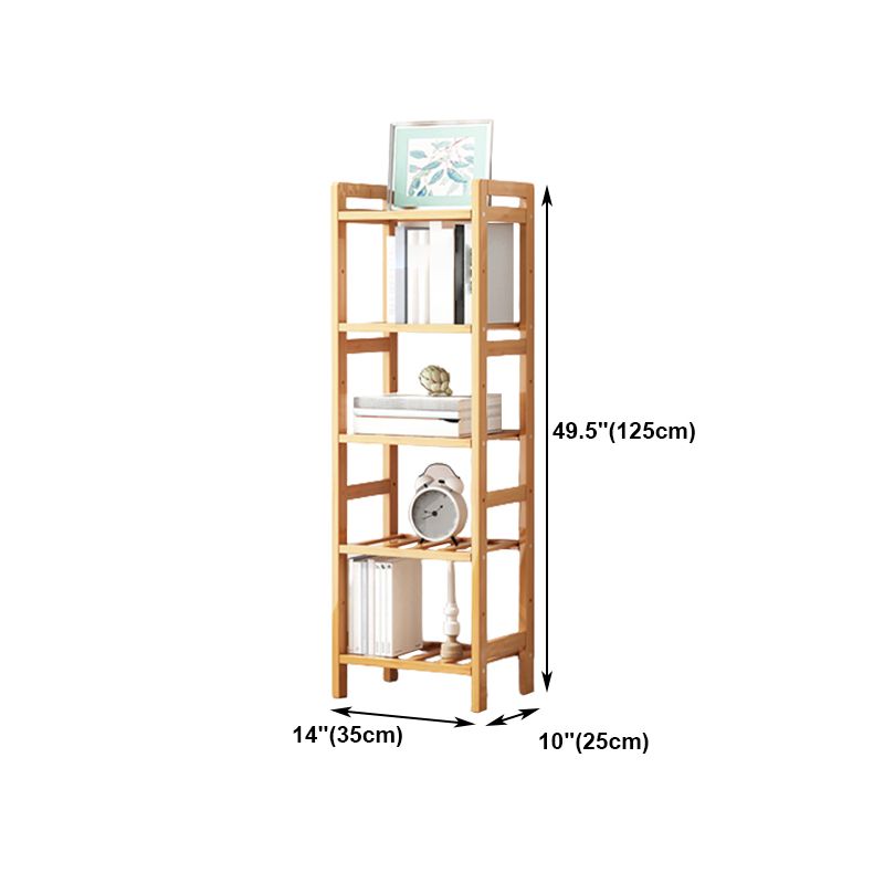 Etagere Bookcase Bamboo Open Back Shelf Bookcase for Study Room