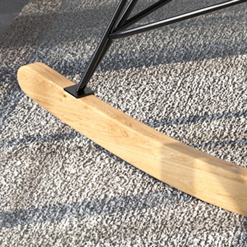 Contemporary Upholstered Rocker Chair Metal Frame Spindle Rocker Chair for Living Room