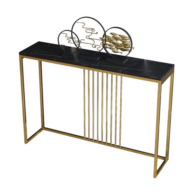 31.5" Tall 1-shelf Console Table Modern Stone Accent Table for Hall