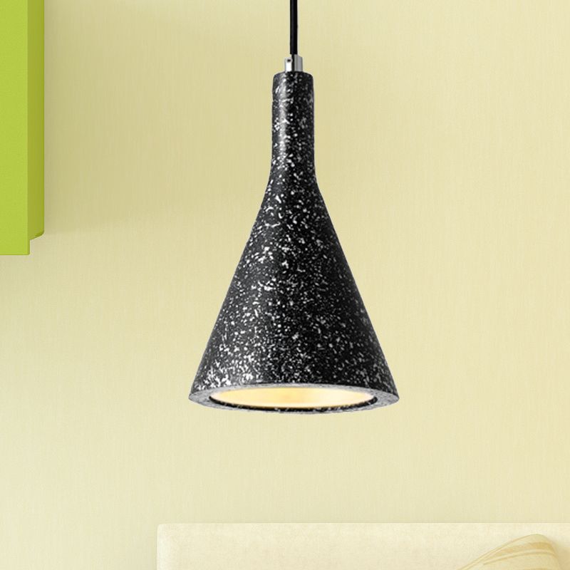 Luz de techo de colgante de trompeta Cemento nórdico 1 claro negro/blanco/marrón Luz colgante