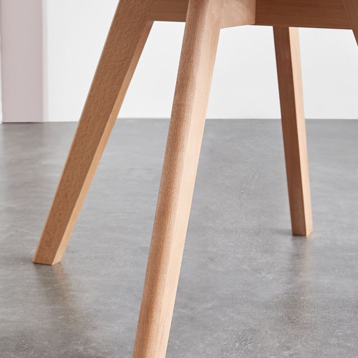 Scandinavian Home Side Chair Wood Upholstered Solid Back Dining Room Chair