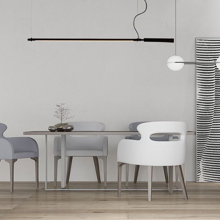 Metal Island Chandelier Lights Modern Pendant Light Fixtures in Black