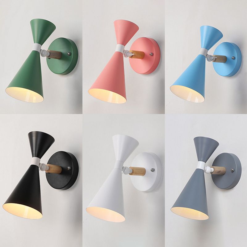 Modern Wall Lights Double Cone-Shaped Wall Sconces Metal 1 Light Sconce Light