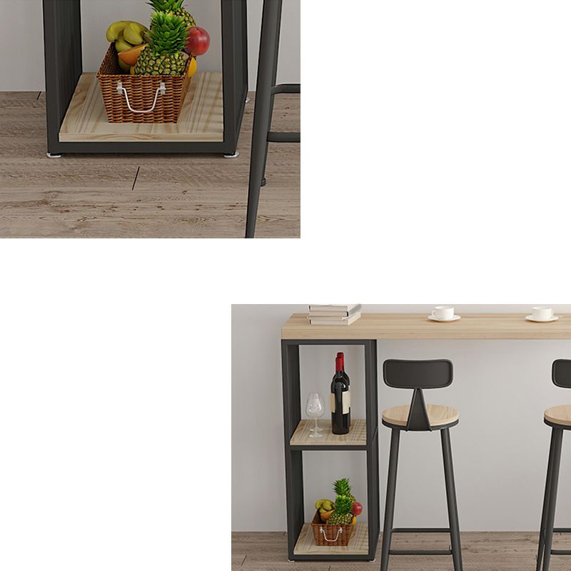 Glam Pub Height Dining Table Wooden Top Pub Table for Patio Use