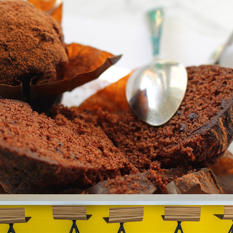 Delicious Muffins Mural Modern Dessert Shop Wall Covering Water Resistant, Custom-Made