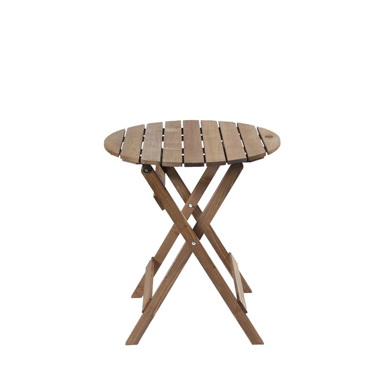 Modern Geometric Foldable Patio Table Solid Wood Frame Dining Table for Outdoor