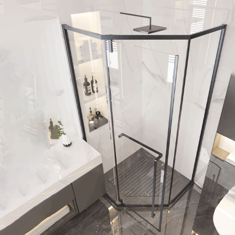 Pivot Transparent Shower Bath Door Tempered Semi-Frameless Shower Door