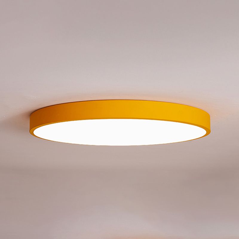 Plafonnier encastré circulaire en métal à LED de style simple