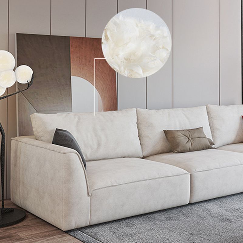 Beige 4-seat Flared Arm Sectional Scandinavian L-shape Sectional