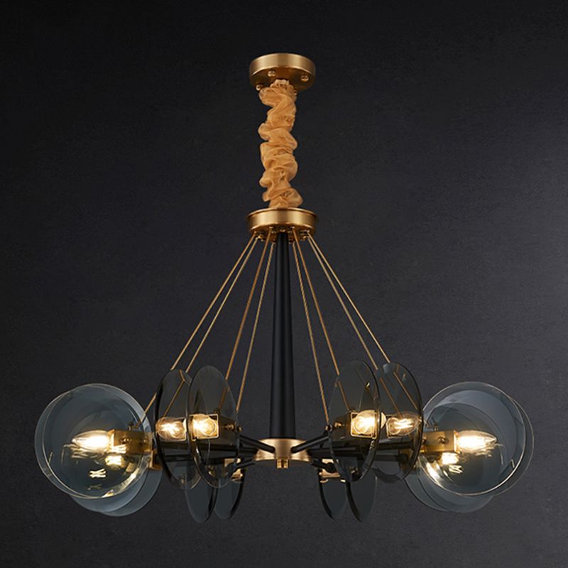Contemporary Ceiling Hung Fixture Circle Glass Down Lighting Pendant for Living Room