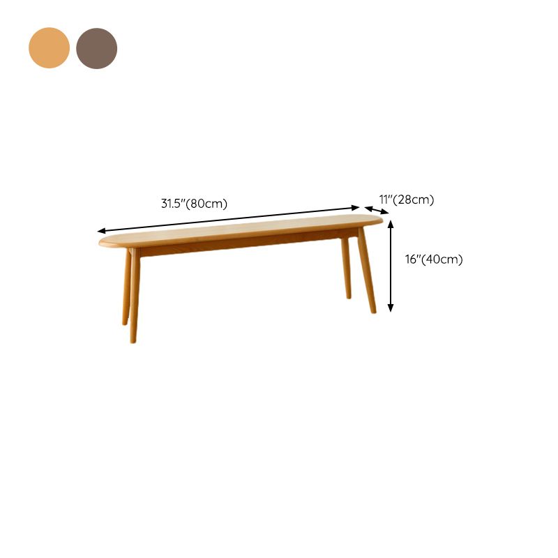 Contemporary Solid Wood Bedroom Bench 15.7" Height Seating Bench with Legs