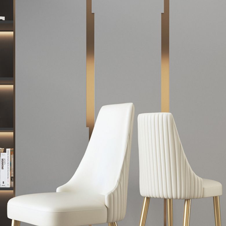 Nordic Style Metal Side Chair Gold Base Side Dining Chair for Living Room