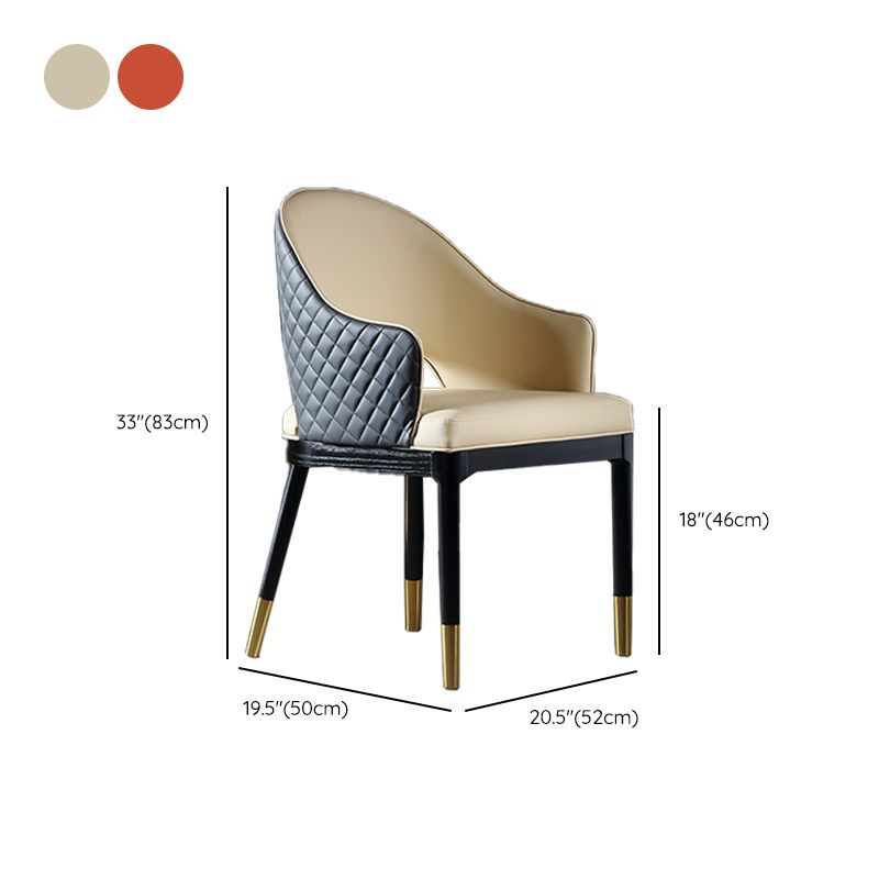 Upholstered Dining Chairs Contemporary Kitchen Chair with Wood Legs