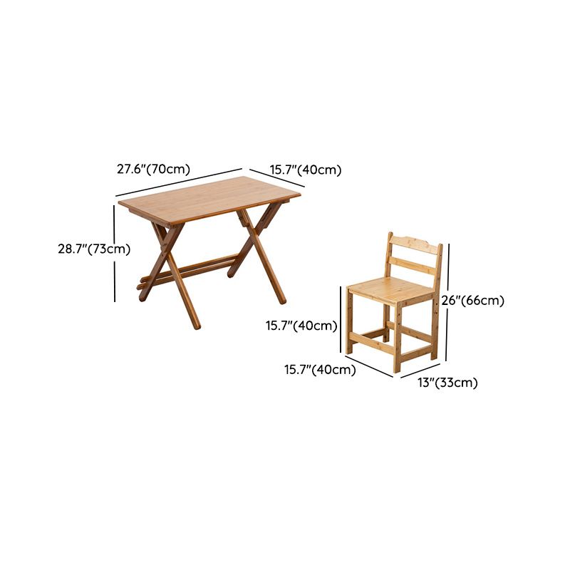 Bamboo Writing Desk School Family Children Liftable Folding Study Table