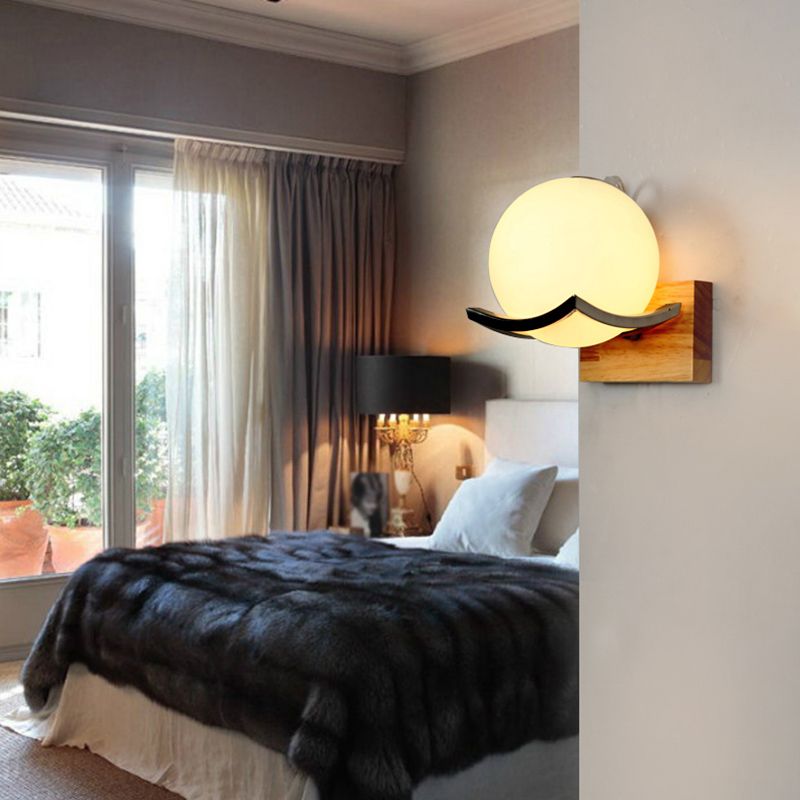 Splicle de pared de vidrio blanco 1 1 Cabeza de luz montada en la pared para la sala de estudio de la sala de estudio