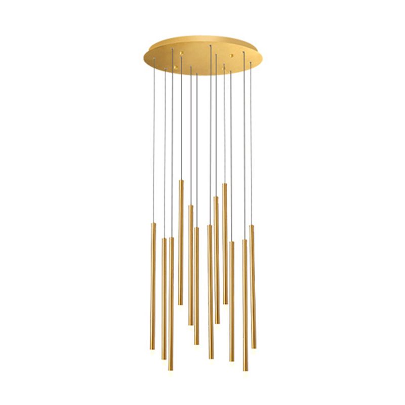 LED Sticks Pendant Lighting Minimalistic Metal Staircase Ceiling Suspension Lamp with Acrylic Shade