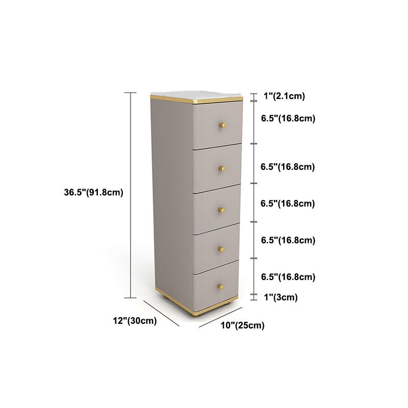 11.7-inch Width Glam Dresser Stone Storage Chest with 5 Drawers