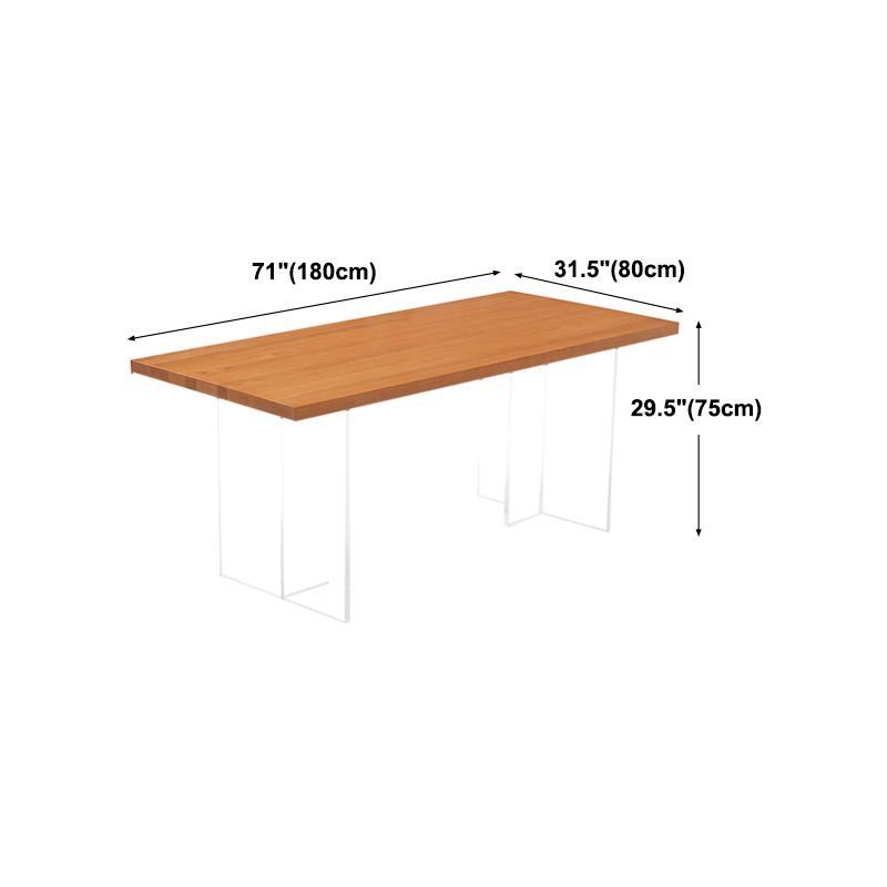 Simple Style Dining Table Rectangle Brown Table for Home Kitchen