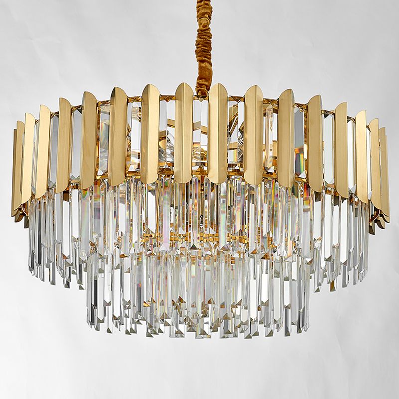 Moderne stijl ronde hanglamp lampje makelaar kristal woonkamer kroonluchter in goud