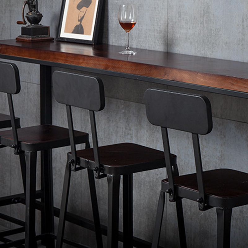 Contemporary Square Dining Stools Metal Bar Stools with Footrest
