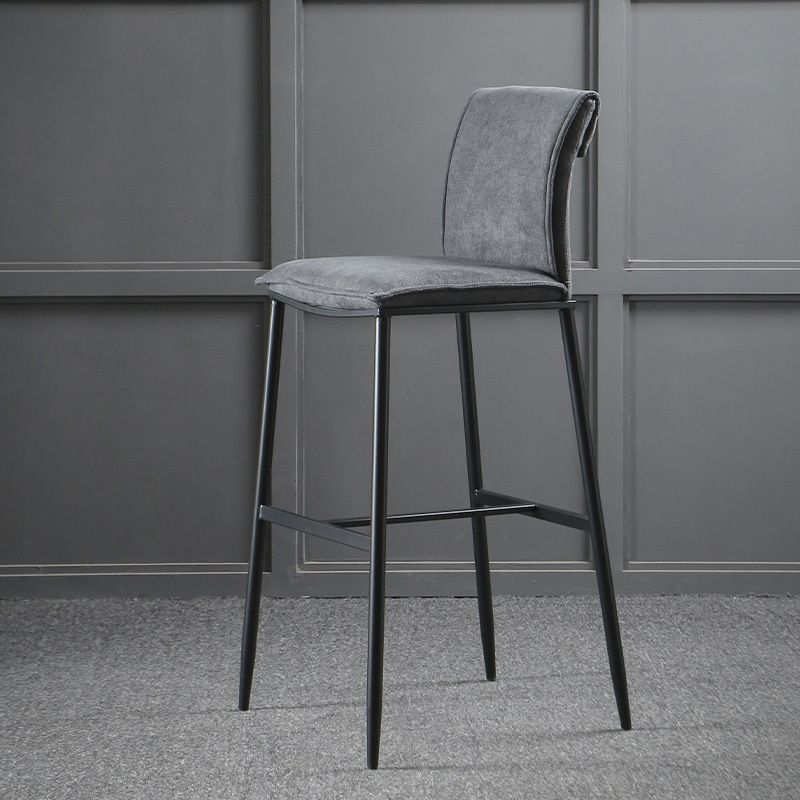 Contemporary Upholstered Counter Stool Low Back Bar Stool with Footrest