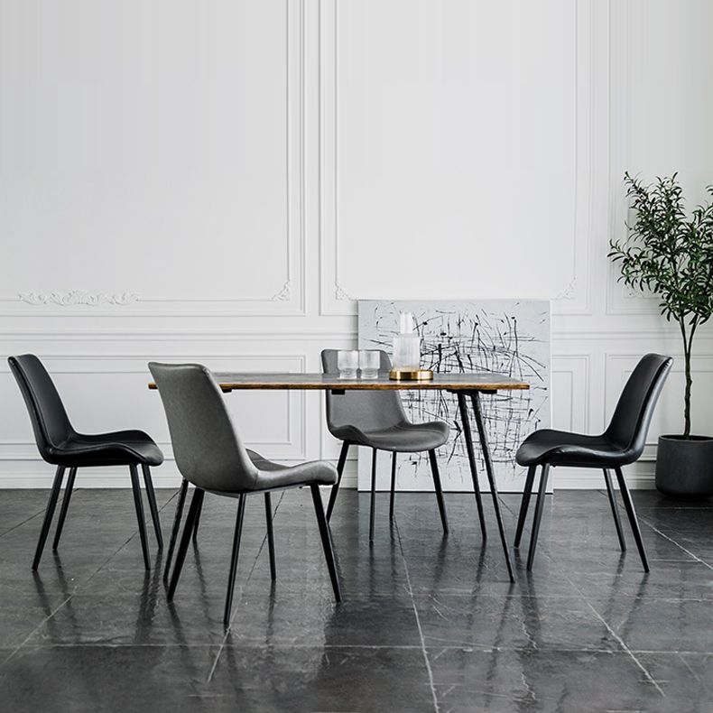 Sillas de comedor estilo moderno Sillas auxiliares de cocina sin brazos con patas de metal