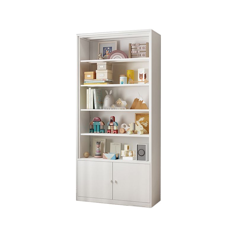 Modern Style Metal Bookshelf White Closed Back Bookcase for Home Office