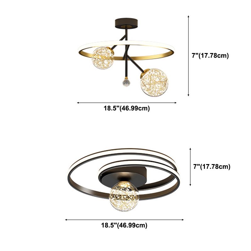 Fixations modernes de la lumière du Mont-Flush Spherical Flush Mount Ceiling Fixture