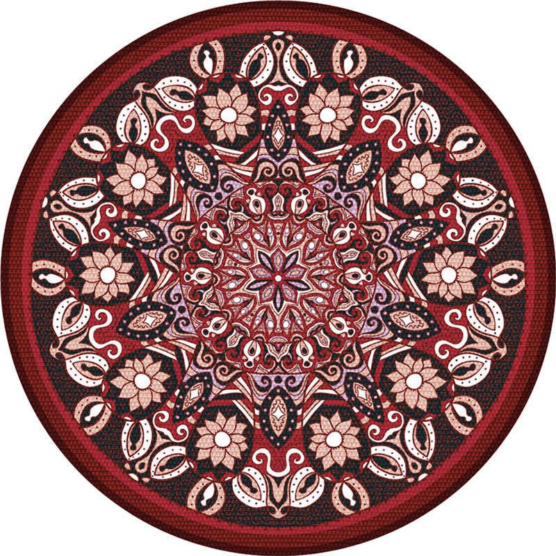Exotic Moroccan Rug Multi Color Flower Pattern Rug Anti-Slip Pet Friendly Stain Resistant Carpet for Home