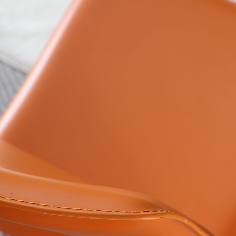 Faux Leather Stackable Dining Chairs Modern Armless Side Chair