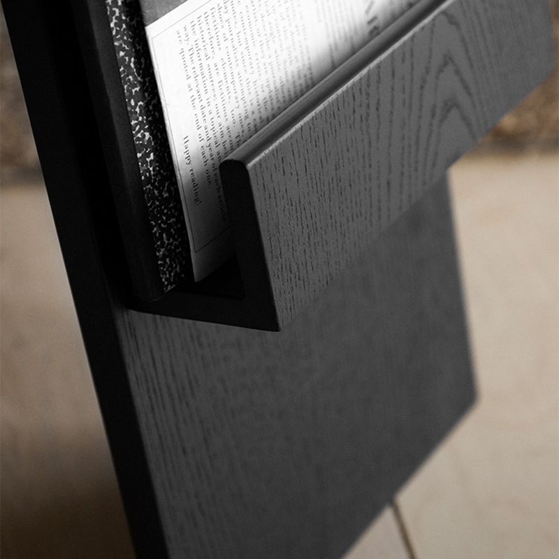 Solid Wood Abstract Side Table Natural/Black 22.44 inch Wide End Table