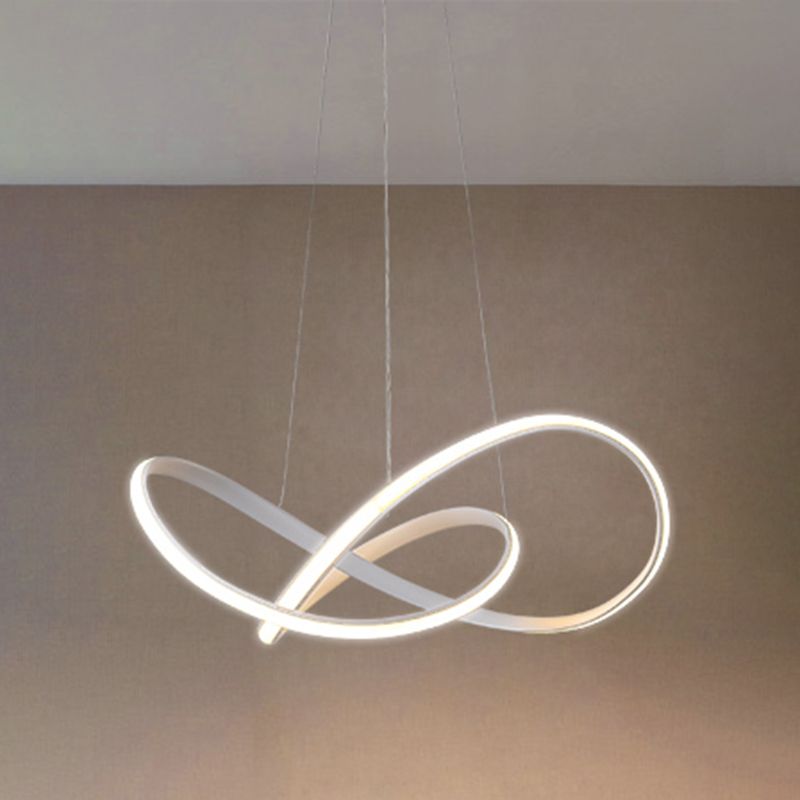 Candelier de forma retorcida contemporánea metal de luz 1 accesorio de iluminación de lámpara de luz