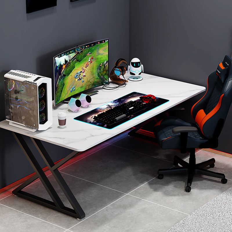Rectangular Home Writing Desk Modern Style Stone Gaming Desk