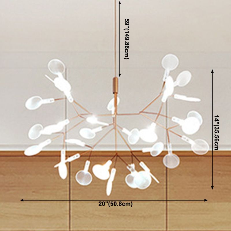 Luce a ciondolo a LED in oro acrilico nella moderna lampada appesa in acciaio inossidabile in acciaio inossidabile