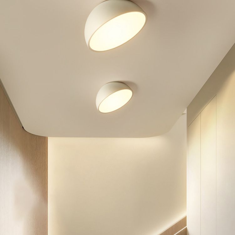 Moderne minimalistische LED-plafondlamp aluminium halfrond inbouw met acryl kap