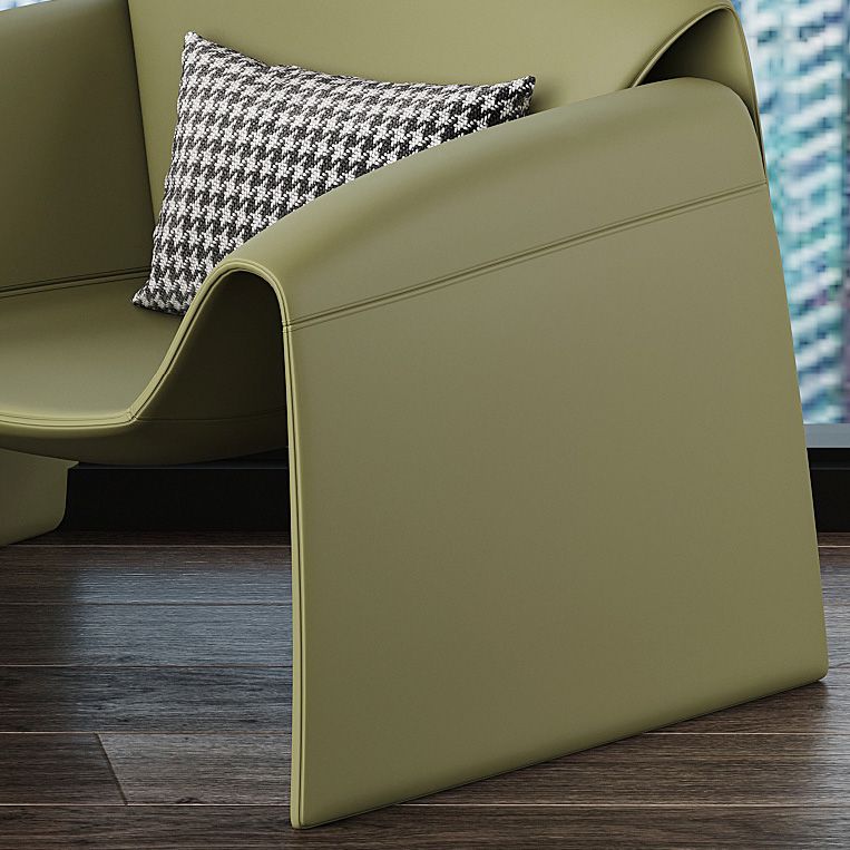 Fixed Back Sled Arms Armchair Mid-century Modern Accent Armchair