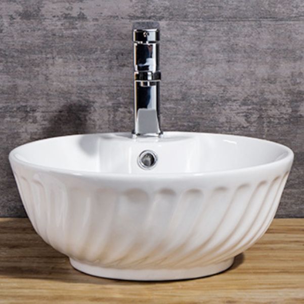 Modern Bathroom Sink Solid Color Porcelain Vessel Bathroom Sink